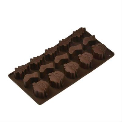 China Viable With Quality 100% Food Grade Silicone Christmas Tree Sock Chocolate Mold for sale