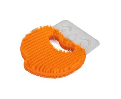 China Sustainable Hot Cute Amazon Silicone Sponge Dish Wash Scrubber Brush With Scraper for sale