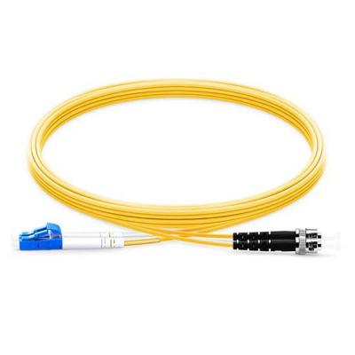 China UPC Ceramic FTTH LC Zirconia To St UPC Duplex 2.0mm PVC 9/125 Single Mode Armored Stainless Steel Fiber Optic Patch Cord for sale