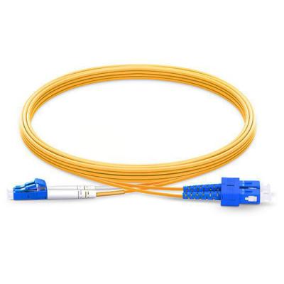 China FTTH LC UPC to SC UPC Duplex 2.0mm 9/125 Single Mode Indoor Fiber Optic Patch Cord for sale