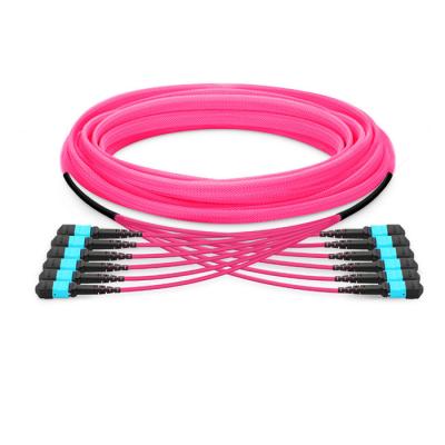 China OM4 50 Fibers FTTH 72 Trunk 125 Multimode Cable Type B Elite MTP Female To MTP Female Fiber Optic Patch Tie HX Zirconia Ceramic for sale