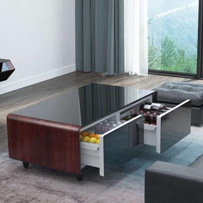 China Smart Furniture Bedroom Iron Metal Refrigerator Coffee Table Hotel Restaurant Banquet for sale