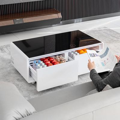 China Moderne Luxus Wohnzimmermöbel Kaffeetisch mit Smart Kühlschrank und Kühlschublade zu verkaufen