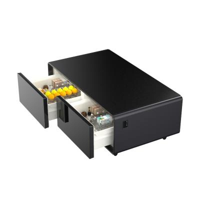 China Modern Tempered Glass Coffee Table With Fridge Drawers For Living Room Home Furniture for sale