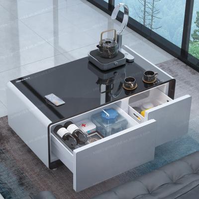 China Refrigerador de Carregamento Sem Fio Mesa de Café Inteligente para Mobiliário de Quarto de Luxo Moderno à venda