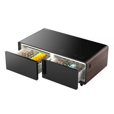 China Mesa de café extensible con doble conector de carga USB y refrigerador de diseño de bajo ruido en venta