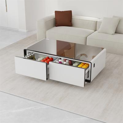 China Home Furniture Coffee Table with Built-in Refrigerator and USB Type C Charging Ports for sale