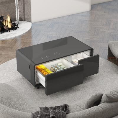 China Moderne Wohnzimmermöbel Smart Coffee Table mit drahtlosem Ladegerät und Mini-Kühlschrank zu verkaufen