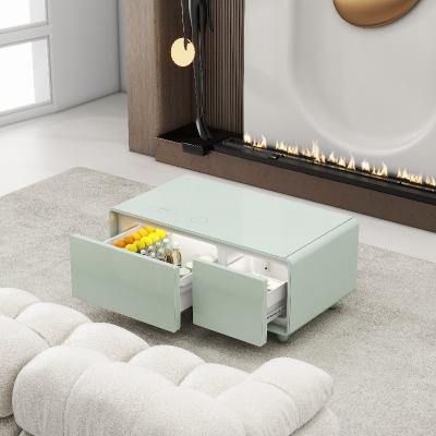 China Modern Smart Coffee Table with Refrigerator Drawers and Wireless Charging Custom Color for sale