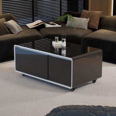 China 2024 Frozen Smart Coffee Table with Built-in Refrigerator and Tempered Glass Top for sale