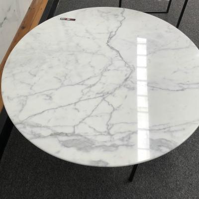 China Ect StoneMarkt Indoor Outdoor Decoration Polished Carrera White Round Marble Table Tops for sale