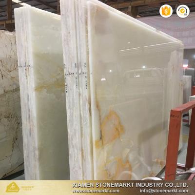 China Building StoneMarkt Luxury Stone Polished White Onyx Slabs Price for sale