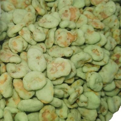 China Natural wasabi coated beans with light green artificial color for sale