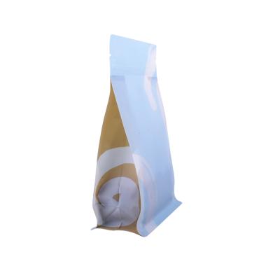 China PLA Cornstarch Coffee Bag BIODEGRADABLE Home Compostable Resealable Smell Proof Flat Bottom Coffee Bags With Valve for sale