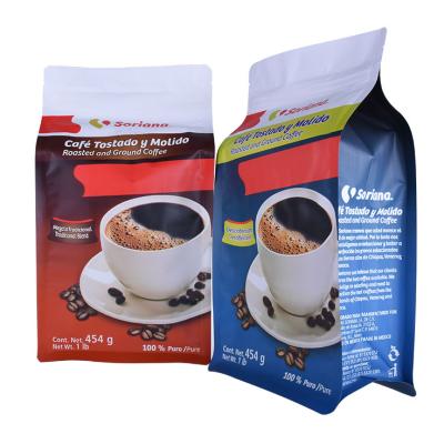 China Materials Recycled Matte Finish Stand Up Foil Pouch Plastic Coffee Zipper Bags For Flat Bottom Coffee Packaging Bag for sale