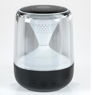 China c7a mini hourglass transparent BT TF USB TWS speaker with 7 LED colorful lighting for sale