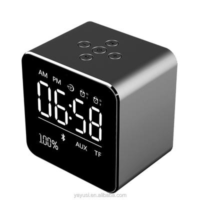 China Mini New Metal Case Portable Mini Bluetooth Speaker With Alarm Clock For Mobile Phone for sale