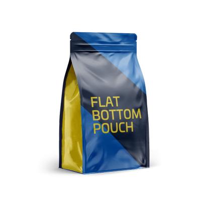 China Matte Flat Bottom Pouch Self-Sealing Zip Lock Plastic Packaging Bag Tear Coffee Tea Moisture Proof Food Powder Biodegradable For Custom Design for sale