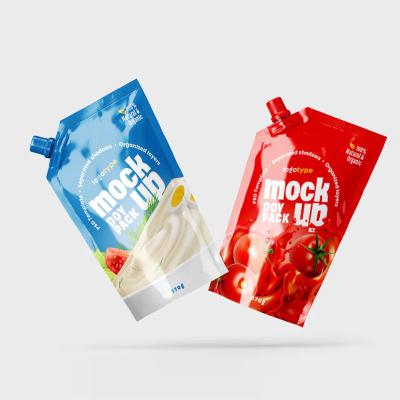 China Recyclable Custom LOGO Food Grade Stand Up Spout Beverage Beverage Coffee Biodegradable Printed Pouches Bag for sale