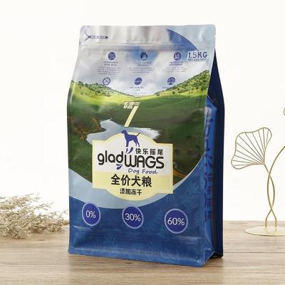 China Large Square PE Square Pet Feeding Rack Flat Bottom Custom Food Packaging Mylar Bag Cat And Dog Moisture Proof Packaging Bag for sale