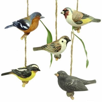 China European Hand Painted Decorative Wooden Handwork Wood Carving Birds for sale