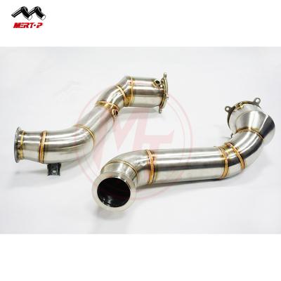 China SUS304 MERTOP Mc*laren 720S Brushed De-cat SS304 Downpipe 2018+ Catless Downpipes for sale