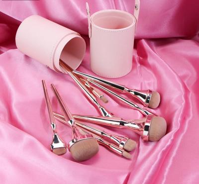 China Angular Blush Rose Gold Bling Magnetic Makeup Brush Set Powder Eyeshadow Blending Synthetic Hair Makeup Brush Beauty Tool for sale