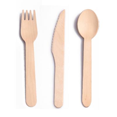 China Milk tea factory hot sale disposable wooden cutlery wooden spoon and fork for milk tea fruit fish and yogurt for sale