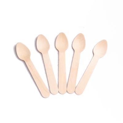 China Milk tea factory direct sale wooden cutlery set disposable wooden spoon fork for sale