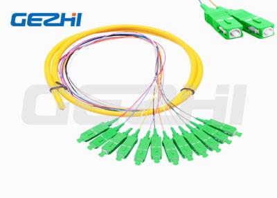 Κίνα 9/125 Fiber Optic Pigtail 1.2m SC/APC Single Mode 12 Strand Fiber Optic Cable προς πώληση