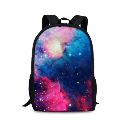 China Latest Fashion Waterproof MOQ Bottom Blank Sublimation Custom Bags Galaxy Printing School Backpack For Students for sale