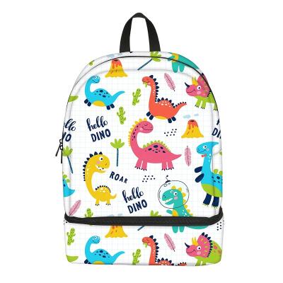 China Custom Wholesale Waterproof Pattern Food Delivery Cooler Bags Casual Insulated Lunch Cooler Backpack For Kids for sale