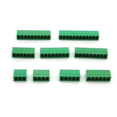 China Wire Factory Hot Sales Style 2 Terminal 3.81Mm Hot Launch Wiring Green Pluggable Connector Teminal Blocks for sale