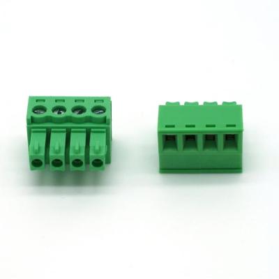 China Electrical Device Automation Equipment Made In China 2 Pole 3.81Mm Pitch Printed Circuit Boards Wire Pluggable Connectors Terminal Blocks With Green Color for sale