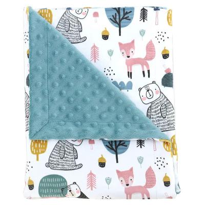 China Minky Dot Baby Blanket Double Layer Plush Reversible Anti-Pull Super Plush Crib Throw Super Newborn Security Blanket for sale