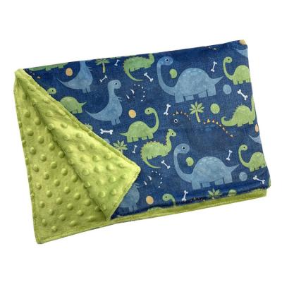 China Anti-Pull Design Baby Boy Minky Color Dinosaur Baby Minky Blanket for sale