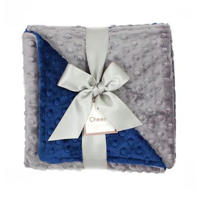 China 2021 New Arrival Super Soft Embossed Anti-Pull Minky Dot Baby Blanket Bubble for sale