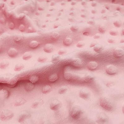 China Low MOQ Multi Colors 100% Polyester Tear-Resistant Bubble Dot Minky Embossed Velvet Fabric For Winter for sale