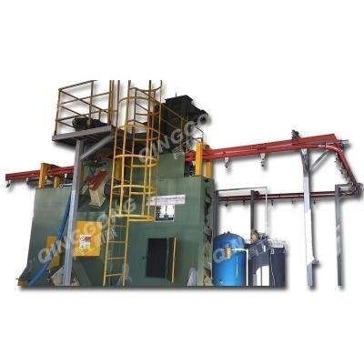 China Building Material Stores Lpg Cylinder Overhead Monorail Conveyor Hook Type Continuous Shot Blasting Machine for sale