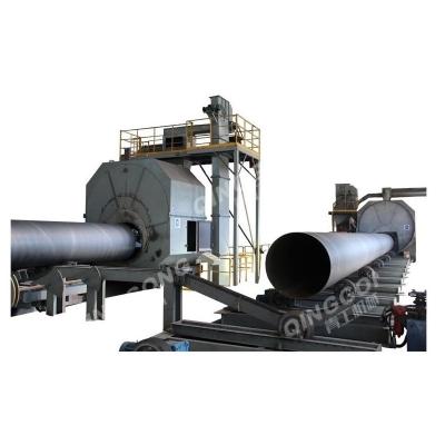 China Building material steel internal and external stores wall steel pipe diabolo roller shot blasting machine for sale