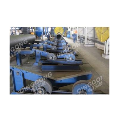 China External Type Shot Blasting Building Material Shops Iron Rust Remover Steel Pipe Diabolo Conveyor Machine for sale