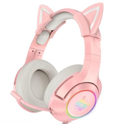 China ONIKUMA K9 Headband Cat Ears Gaming Headset Cable Stereo Surround RGB Lighting With MIC For Gamers In Stock Cartoon Wireless Earphone for sale