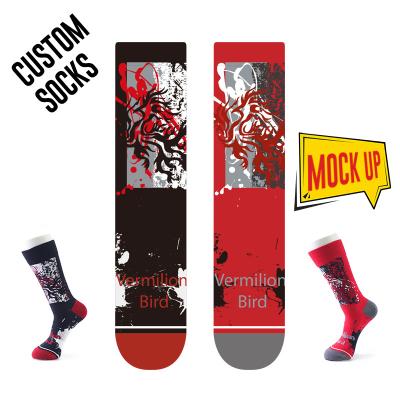 China QUICK DRY Custom Clean Logo Oem Black Phoenix Men Women Unisex Designer Fashion Funny Cotton Happy Crew Dress Tube Socks for sale