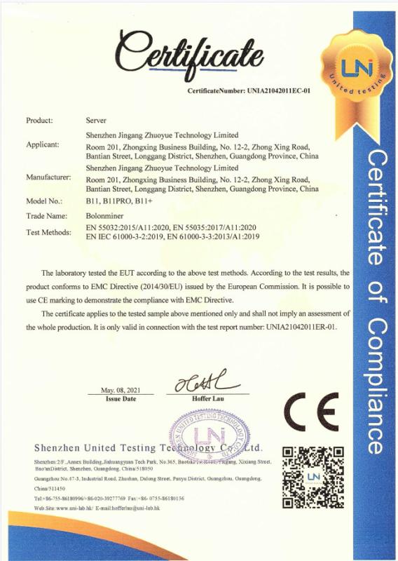 CE - Shenzhen Jingang Zhuoyue Technology Limited