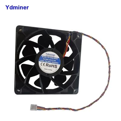 China 4pin PWM Crypto Mining Machine 12*12cm 6000RPM Fan Cooler Miner ASIC for sale