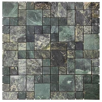 China Modern High Quality green square mosaic anti-slip craft mosaic tile for home decoration for sale