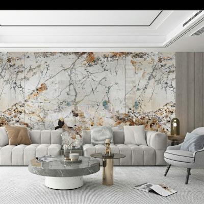 China Glazed sintered stone slab tile for hotel background wall living room large format durable slabs for living room 1200x2400 for sale