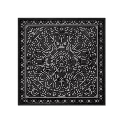 China Chinese Style outdoor brick tiles black embossing rustic tile 400x400 ceramic tiles for courtyard wall floor decoration for sale