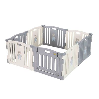 China New Color Eco-freindly Plastic Baby Safety Foldable Playard, Gray Baby Fences For Indoor Playground With High Quality for sale