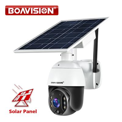 China PAN-TILT 1080P Solar Panel Battery IP Camera WiFi Version Human Color Detection 2MP Outdoor Camera With PIR Night Vision for sale